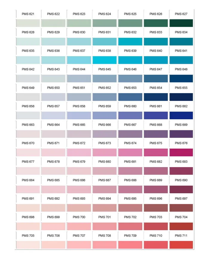 Pantone Colour Chart 10